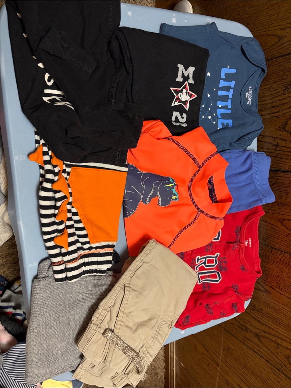 Assorted Kids Shirts & Tops Bundle - Orange, Blue, Black, Red